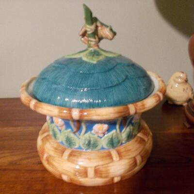 House of Hatten Frog Lily Pad Cookie Jar
