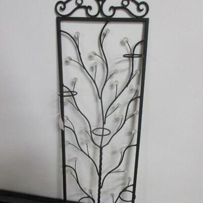 Lot 79 - Wrought Iron Artisan Candle Holder Wall Hanging