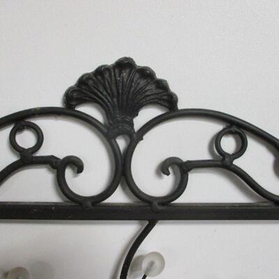 Lot 79 - Wrought Iron Artisan Candle Holder Wall Hanging
