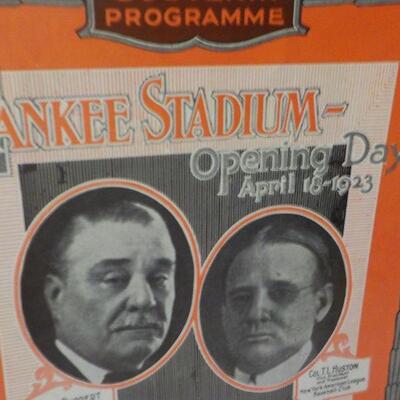 " 1923 Yankee Stadium / Yankee's vs Red Sox". Program.