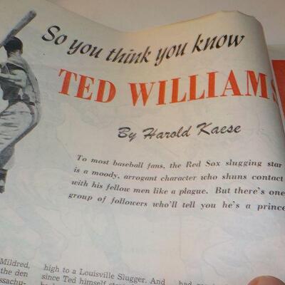 " 1947 Sport Magazine Feature Ted Williams".