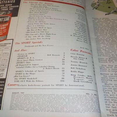 " 1947 Sport Magazine Feature Ted Williams".