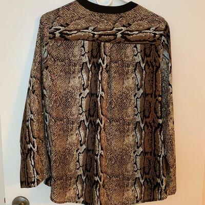 IDT 27  ELEMENTZ SNAKE PRINT LONG SLEEVE BLOUSE 