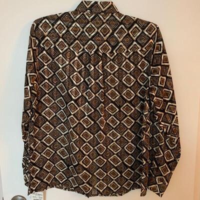 IDT 28  ALFRED DUNNER GEOMETRIC PRINT LONG SLEEVE BLOUSE SIZE 8