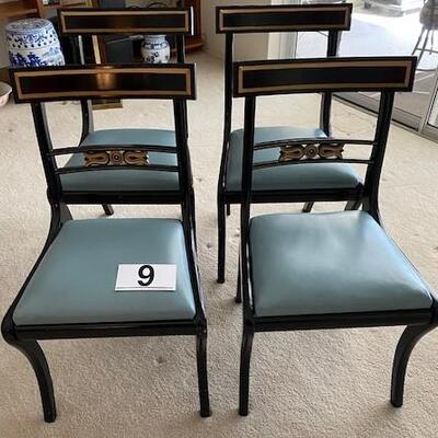 LOT#9LR: Set of Four Painted Chairs