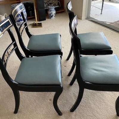 LOT#9LR: Set of Four Painted Chairs
