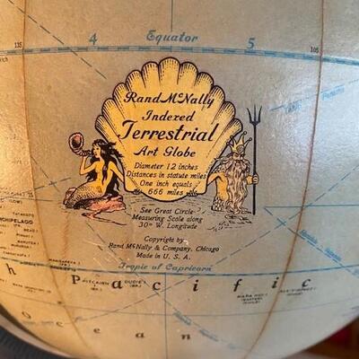 LOT#41LR: Pre-1948 Rand McNally Indexed Terrestrial Globe