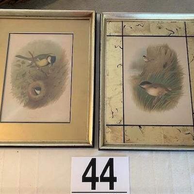 LOT#44LR: Pair of Naturalist Watercolors by Henrik Gronvold