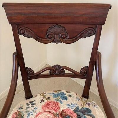 LOT#79DR: 4 Carved Dark Wood Armchairs