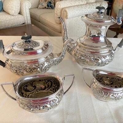 LOT#90LR: Israel Freeman & Sons Repousse Tea Service