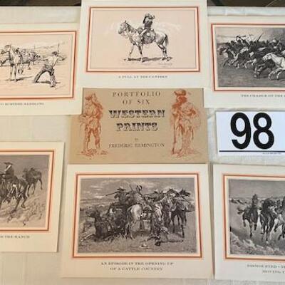 LOT#98DR: Portfolio of 6 Western Prints by Frederic Remington