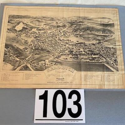 LOT#103DR: 1934 Sandwich Village Map by A.T. Poole