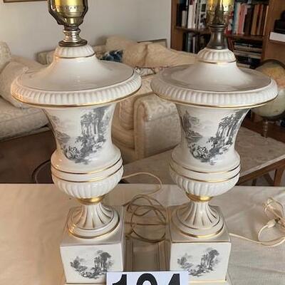 LOT#104DR: Pair of Greco Revival Style Lamps