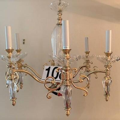 LOT#108DR: Waterford 6 Arm Crystal Chandelier
