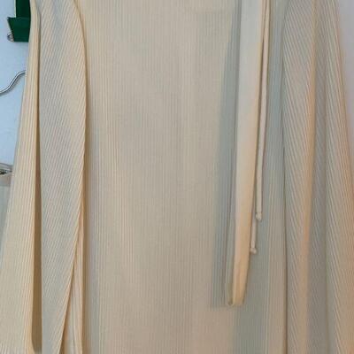 IDT 30  VINTAGE IVORY COLOR EVENING SET WIDE LEG PANTS PLEATED BLOUSE