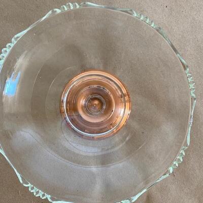Copper glass pedestal dish 