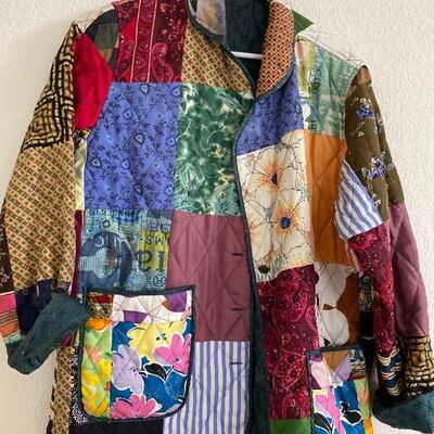Reversible silky patchwork jacket 