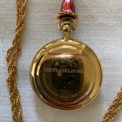Franklin mint floral pocket watch pendant 
