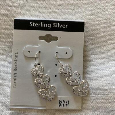 New on card 925 sterling filigree light earrings 