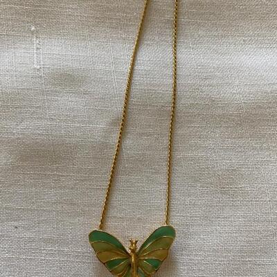 Butterfly enamel necklace 