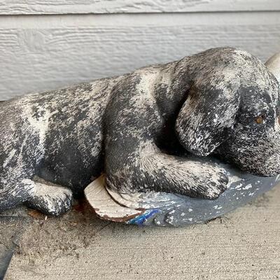 Garden Concrete decor dog and duck 