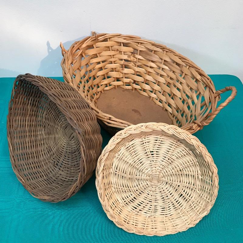 Lot of 3 Wicker Baskets