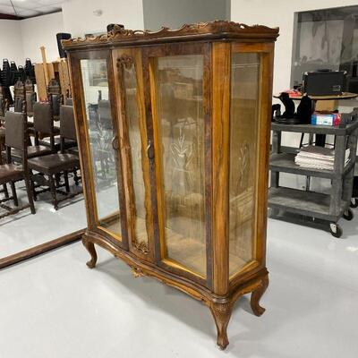 .42. Two Door Etched Glass Curio Cabinet