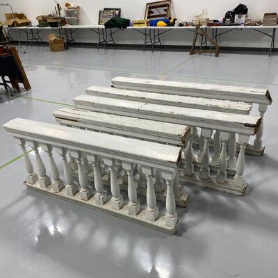 .93. Five White Salvaged Baluster Sections