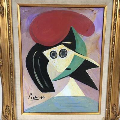 Lot 4 - Gold Framed Picasso Style