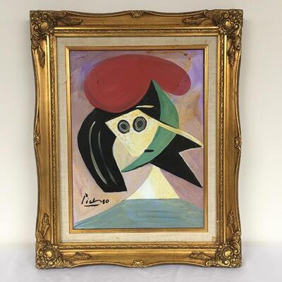 Lot 4 - Gold Framed Picasso Style