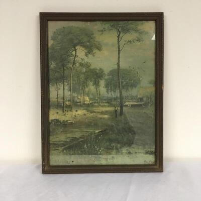 Lot 12 - Vintage Framed G. Inness Print of Tarpon Springs