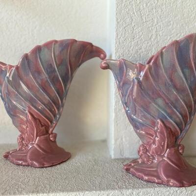 Haeger MCM pottery  fan vases 