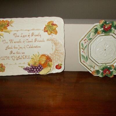 Couple of Holiday Ceramic Platters
