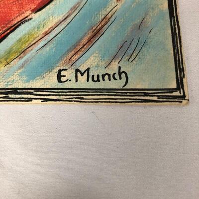 Lot 16 - Edvard Munch Style Painting & More