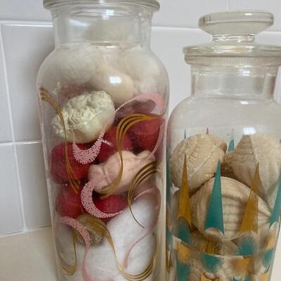 Vintage mid century glass decanter jars