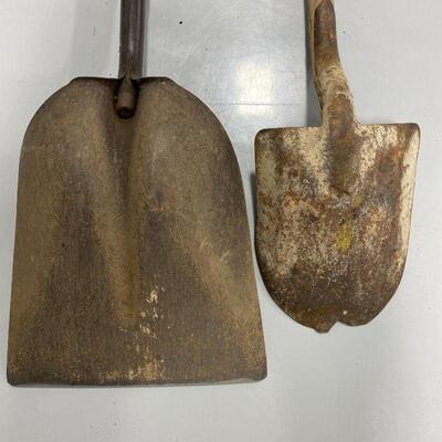 .83. Two Split Wood Antique Shovels