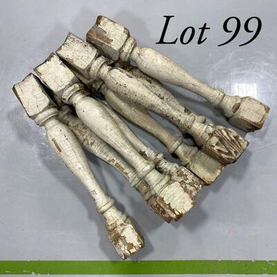 .99. Eight Antique Spindles
