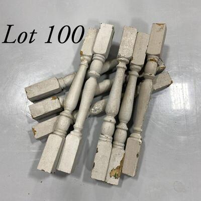 .100. Eight Grey Antique Spindles