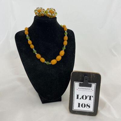 .108. HOBE 1920s Necklace & Earrings
