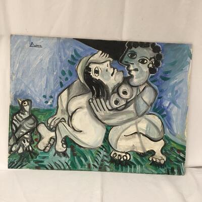 Lot 33 - Pair of Picasso Style Paintings 