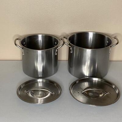 Pair of Stainless Steel Pots