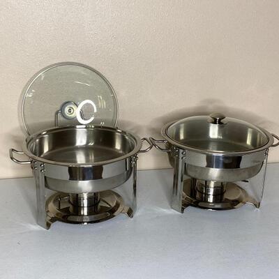 Pair of Stainless Steel Chafing Dishes