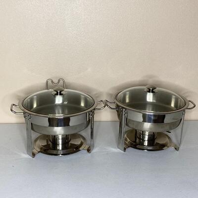 Pair of Stainless Steel Chafing Dishes
