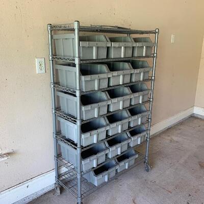 Multi Use Rolling Storage Cart with 17 Bins 