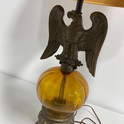 .117. Vintage Amber Eagle Lamp