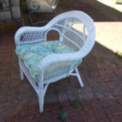 Wicker Chair with Reversible Cushion