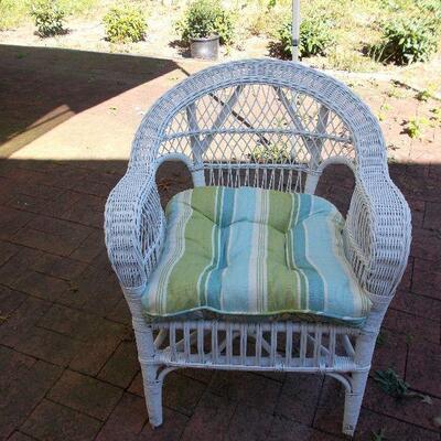 Wicker Chair with Reversible Cushion