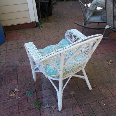 Wicker Chair with Reversible Cushion