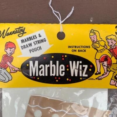 Lot 2. Marble Wiz: Marbles and Draw String Pouch,Wannatoy