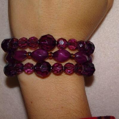 Stretchy Wrap Bracelet, Purple 